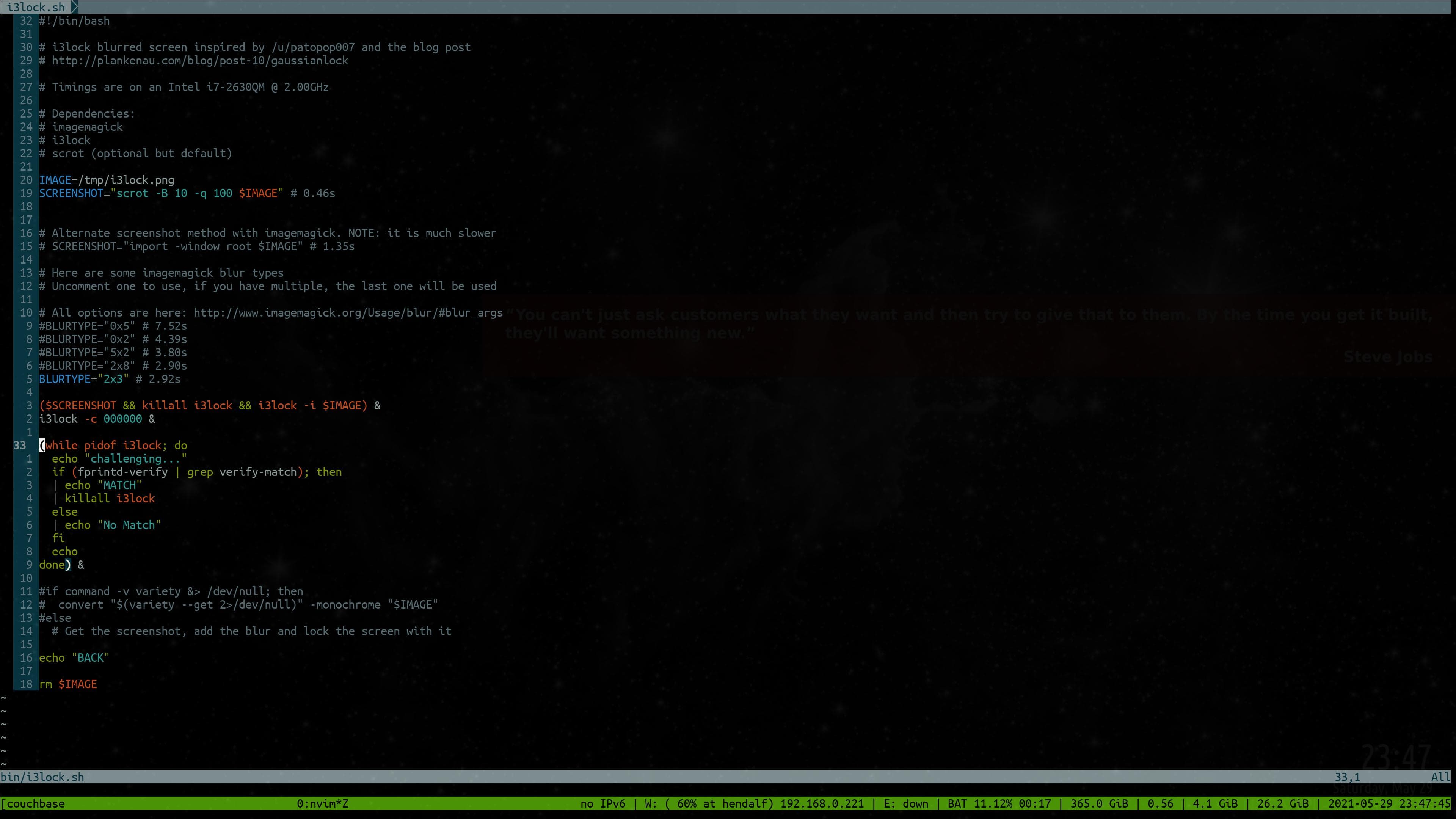 Tip: unlocking i3lock with fingerprint scanner